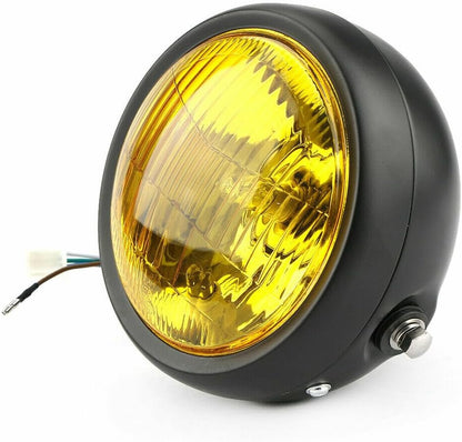 ya 4 8.14 Motorcycle 6.5 Grill Headlight Amber Hi/Low For Harley Bobber Chopper