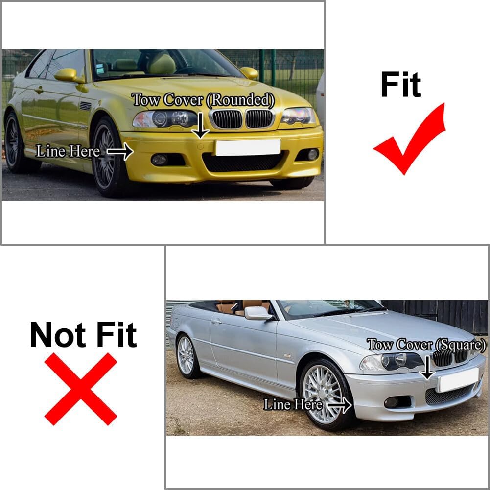 ya 7 8.24 baidi Front Bumper Fog Light Round Trim Cover for BMW 3-Series E46 2001-2006