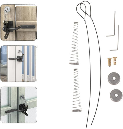 ya 26 10.21 baidi 2 Sets Fence Gate Cable Spring Loaded Gate Cable Latches Metal Fence Hinge-2