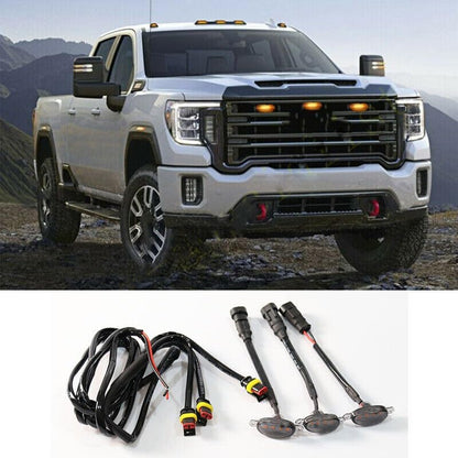 ya 14 9.20 zhengce for GMC Sierra 2500 HD 2016-2021 Front Grille LED Light Raptor Style Smoky-1