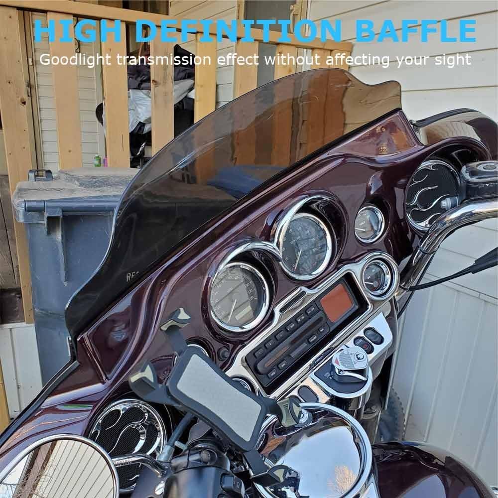 ya 23 10.7 baidi 6 Light Smoke Wave Windshield Windscreen for Harley Touring Electra Glide 96-13a