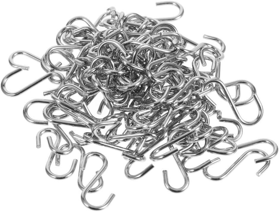 ya 26 10.21 baidi 100PCS Stainless Steel Hangers Metal DIY Jewelry Hanging Hooks S-Shaped Hooks