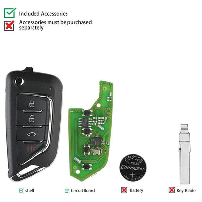 ya 3 8.24 baidi 5PCS Wire Flip Remote Key for Cadillac FILP Style 4 Buttons XKCD02EN