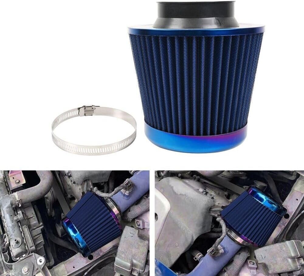 ya 13 9.15 baidi 376mm Inlet Cold Air Intake Cone Replacement Washable Clamp-On Dry Air Filter