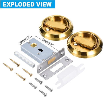 ya 26 10.21 baidi 4.8mm Round essed Pull Handle Knob, Pack Hidden Handle Knob, Gold Tone