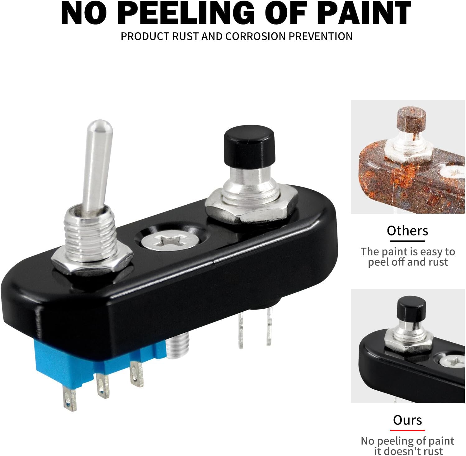 ya 4 8.14 Black for Mini Control Toggle Push Switch ON/OFF Button For Universal 1 Handlebar