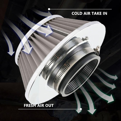 ya 13 9.15 baidi 3 inch 76mm Silver Inlet Cold Air Intake Air Filter Mushroom Head