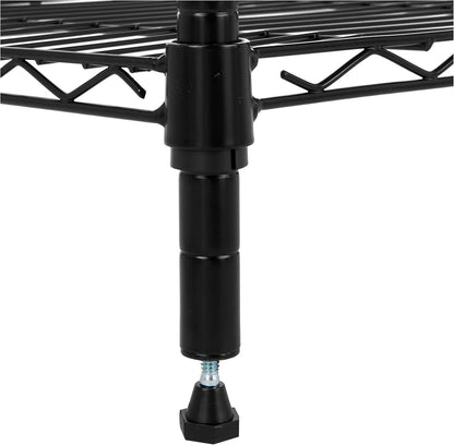 ya 26 10.21 baidi 4 Wire Stora Shelves, Adjustable, Sturdy, Easy to Assemble, Black