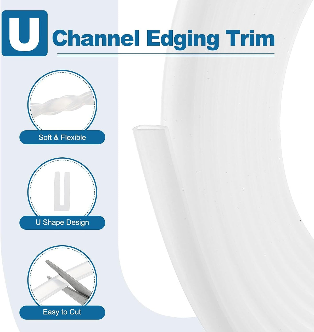 ya 26 10.21 baidi U Channel Edging Trim, 13.1 ft 0.39Wx0.04Tx0.16H Sheet Ed Guard Protector