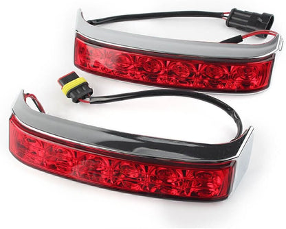 ya 10 9.16 zhengce For Harley 2014-2019 2x LED Saddlebag Brake Taillight Chrome Housing/Red Le