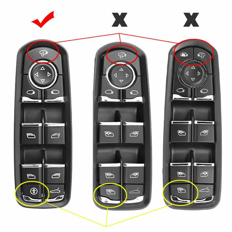 ya 6 8.24 baidi Front Window Control Switch Button Fits 11-19 for Porsche Cayenne 11-16 for Panamera 