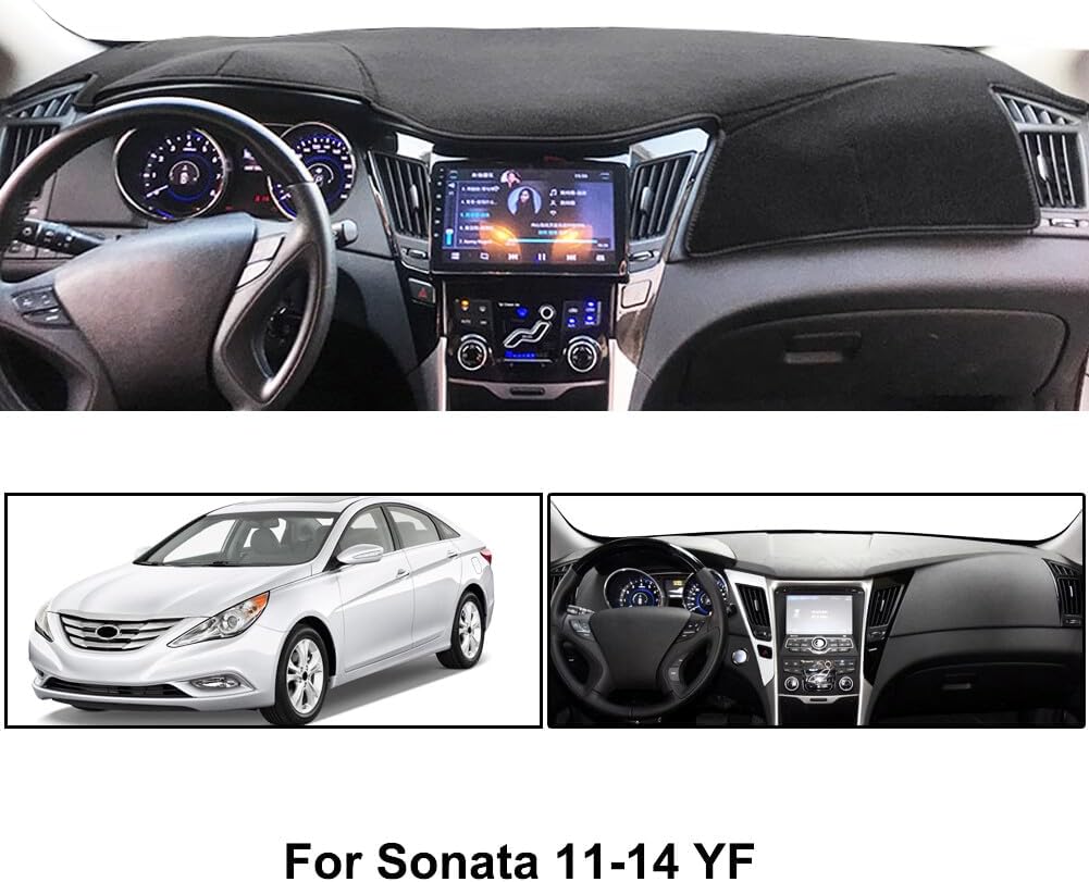 ya 10 9.16 baidi for 2011-2014 for Hyundai Sonata Dash Cover Mat Dashboard Pad Black Carpet USA Fast
