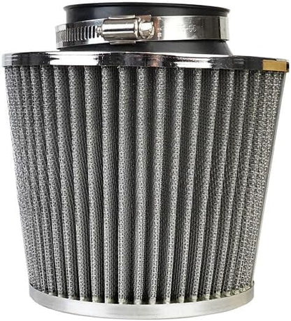 ya 23 10.7 baidi 1Pc 3 76mm Inlet Cold Air Intake Cone Replacement Quality Dry Air Filter Silver