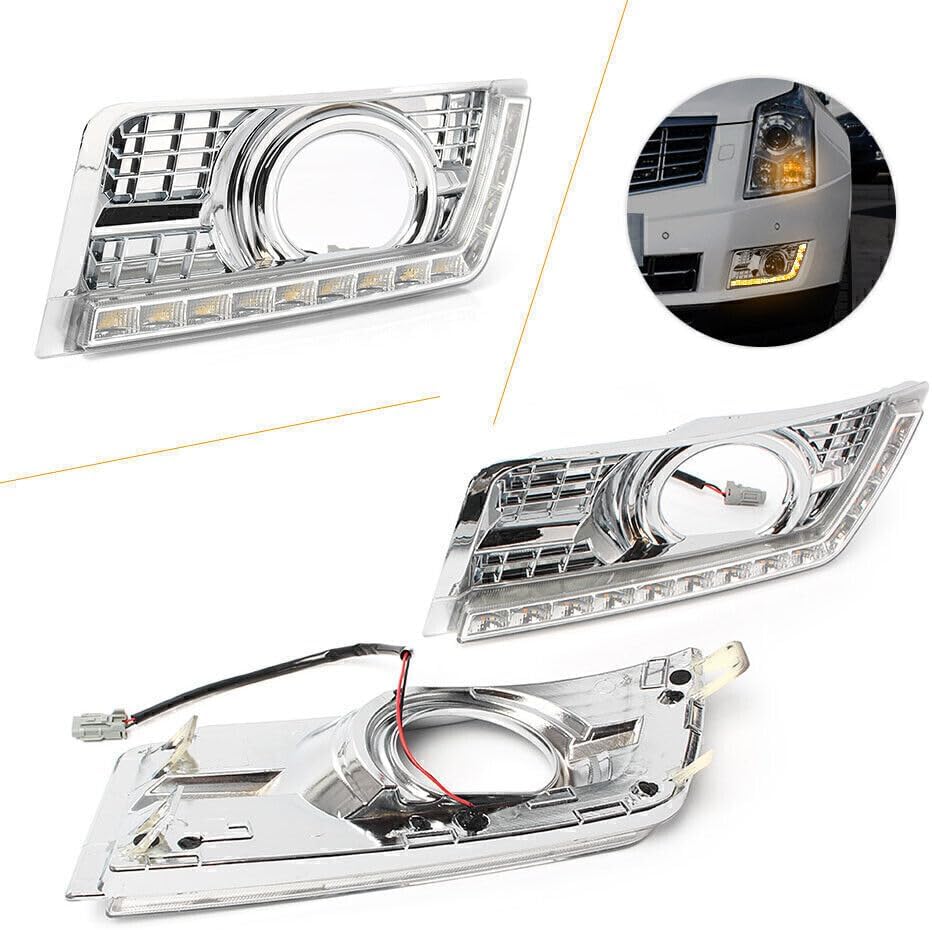 ya 3 8.24 baidi LED Daytime Running Light w/Turn Signal Fit for Cadillac SRX SUV DRL Fog 2011-2014