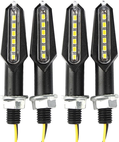 ya 4 8.10 Pack Motorcycle Turn Signal LED Amber Indicator Flashing Lights Universal USA 