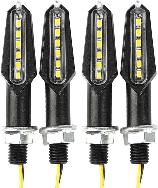 ya 4 8.10 Pack Motorcycle Turn Signal LED Amber Indicator Flashing Lights Universal USA 