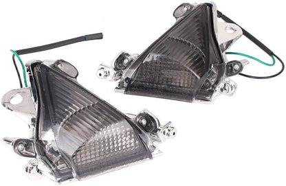 ya 4 8.8.2 Smoke Front Turn Signal Light Lens Cover Fit for Kawasaki ZX-10R 2004 2005