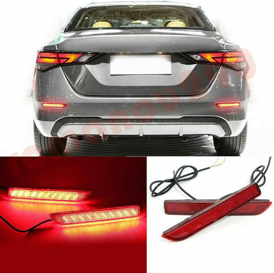 ya 4 8.8 for Nissan Sentra 2020-2022 LED Car Rear Bumper Fog Light Brake/Turn Light 2X