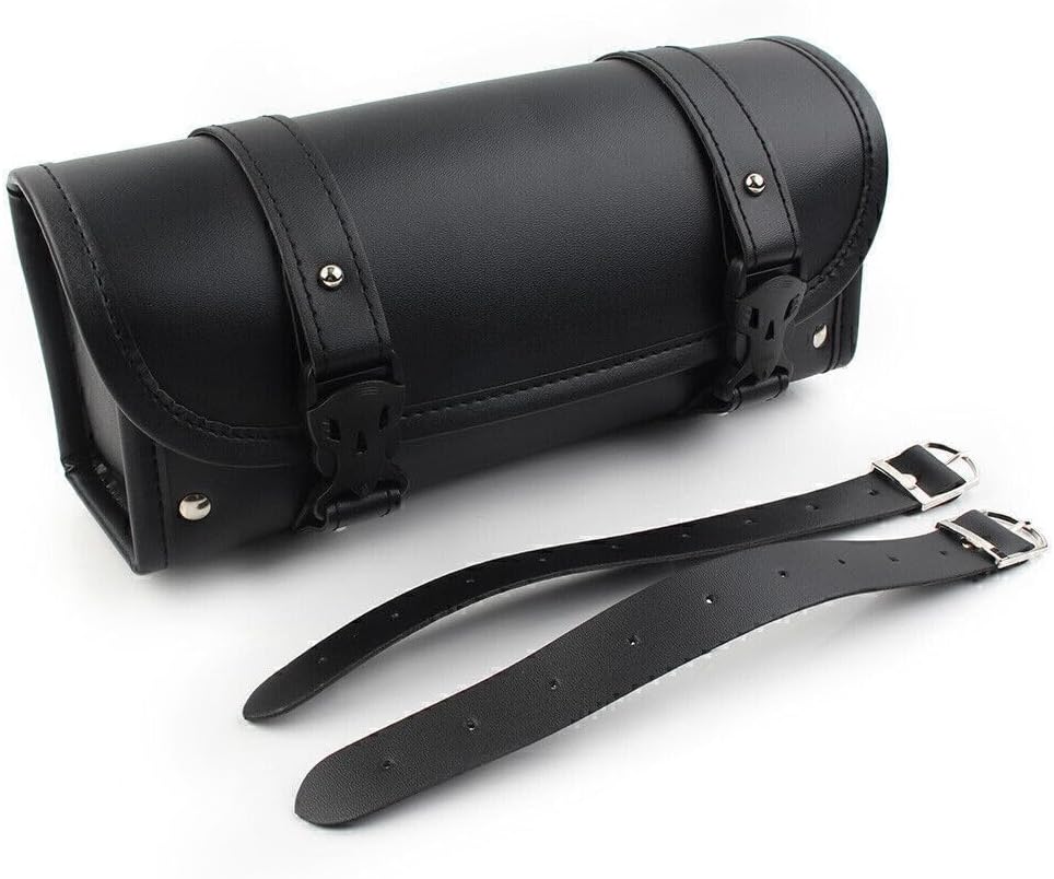 ya 11 9.14 baidiBlack Universal PU Leather Motorcycle Side Saddle Bags Storage Fork Tool Pouch