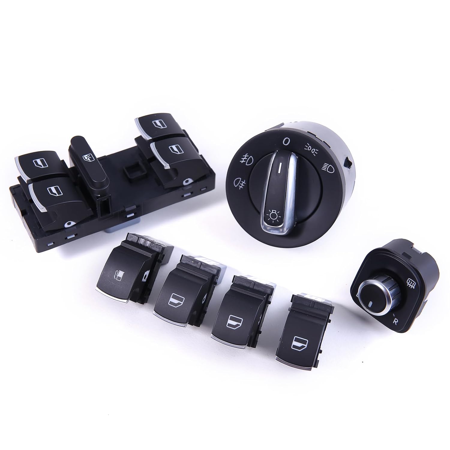 ya 4 8.8 Chrome Headlight Mirror Switch for VW for Jetta for Golf MK5 Rabbit 