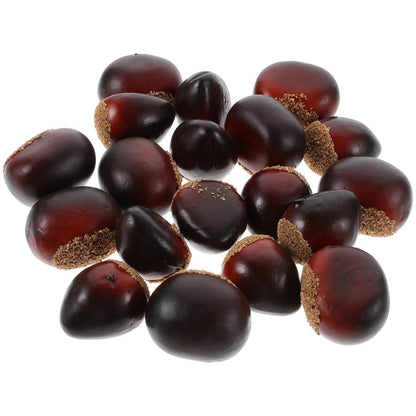 ya 5 8.10 20 Pcs Simulated Chestnut Nuts Simulation Chestnuts Decorative Artifical
