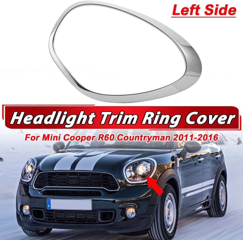 ya 7 8.24 baidi Left Headlights Ornamental Ring Chrome for 2011-2016 for Mini Cooper Countryfor MAN R60 R61