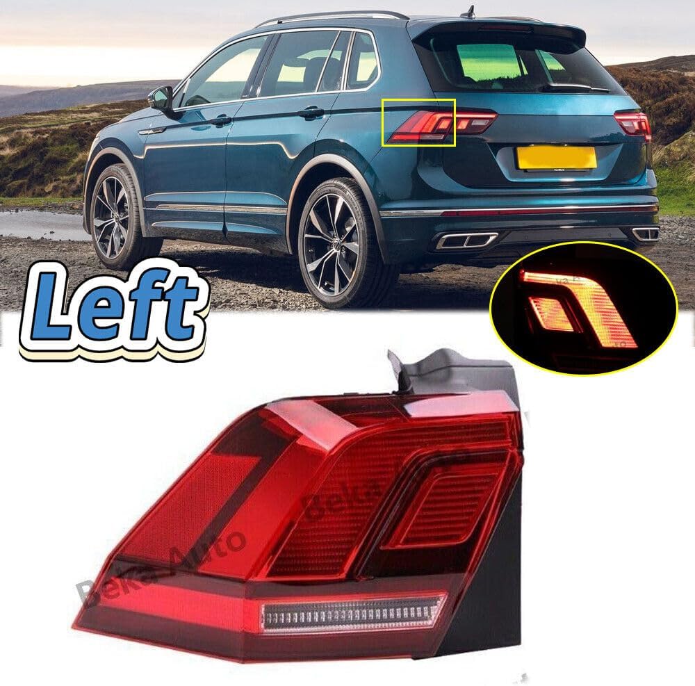 ya 4 8.24 baidi 1-Pack Left Side Outside Tail Light for VW for Tiguan 2017-2021