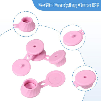 ya 14 9.20 baidi 3 Pcs Bottle Emptying Caps 3 Sizes Shampoo ide Down Bottle Caps, Pink-1