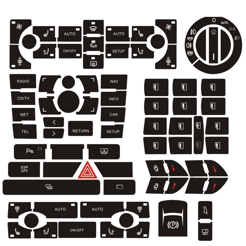 ya 23 10.7 baidi for A8 D3 Clima Panel Decals Stickers for Repair Worn Button Switch Knob