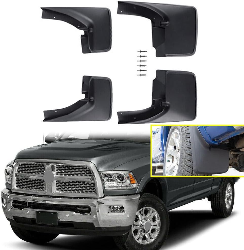ya 7 8.24 baidi Front & Rear Deluxe Molded Splash Guards Mud Flaps Fit 2009-2019 10 for Ram 82214136