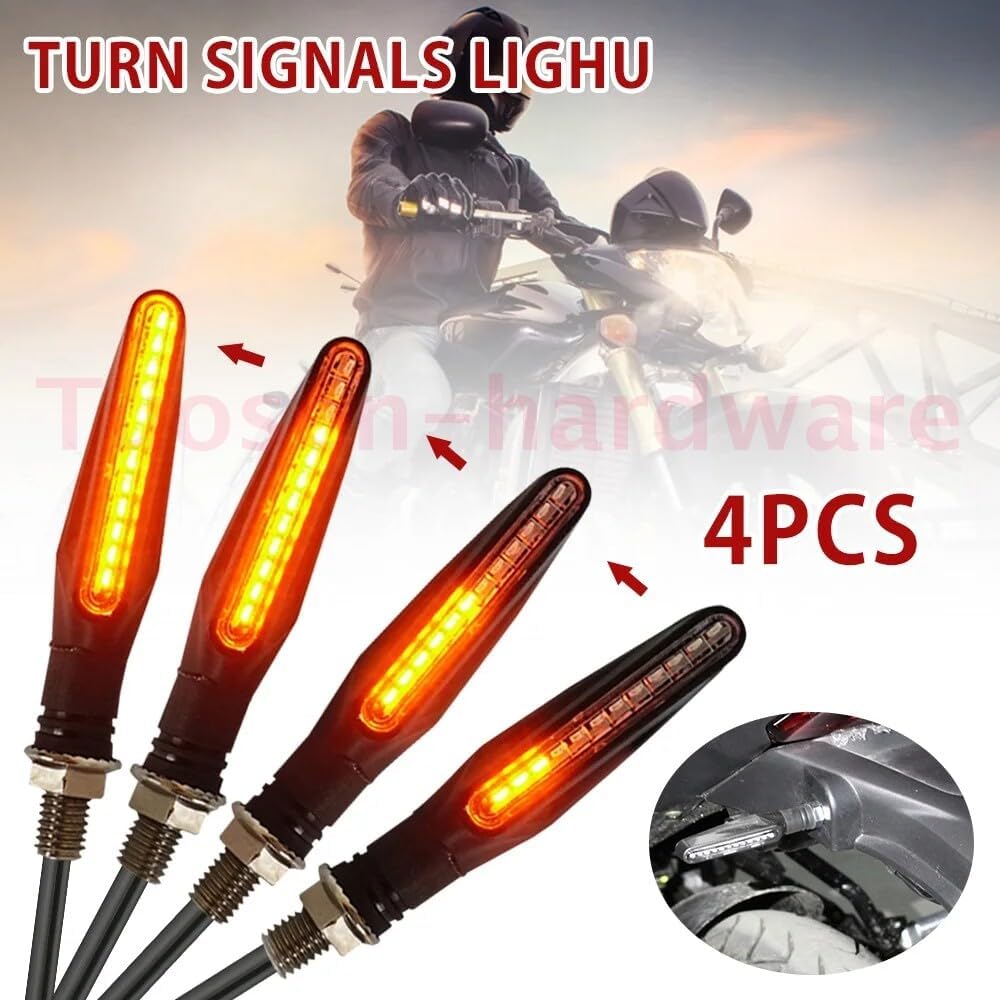 ya 4 8.24 baidi 4Pc Motorcycle Turn Signal Light Universal Indicators LED Daytime Running Lights