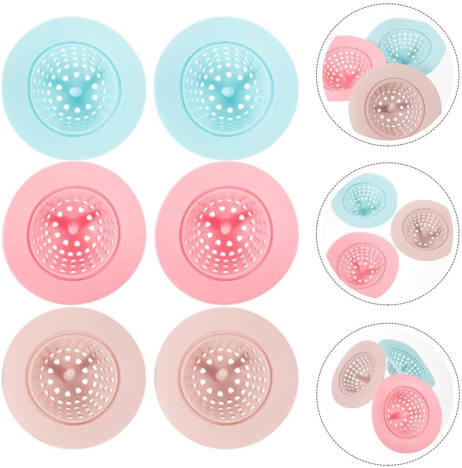 ya 14 9.20 baidi 6pcs Silicone Sink Strainer Drainer Hair Filter Garba Stopper Waste Hair-1