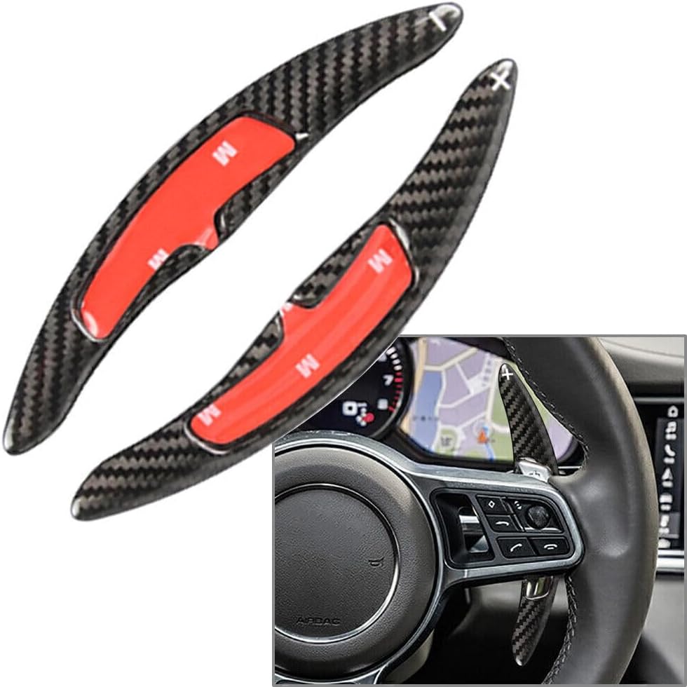 ya 5 8.24 baidi for Porsche 911 991 718 Spyder 2x Carbon Fiber Steering Wheel Paddle Shift Fit