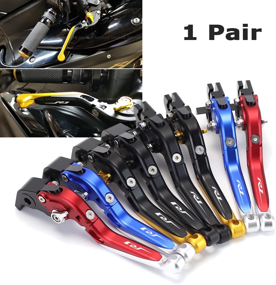 ya 4 8.14 Adjustable Folding Extendable Clutch Brake Lever for Yamaha YZF R1 R1M 2015-2024