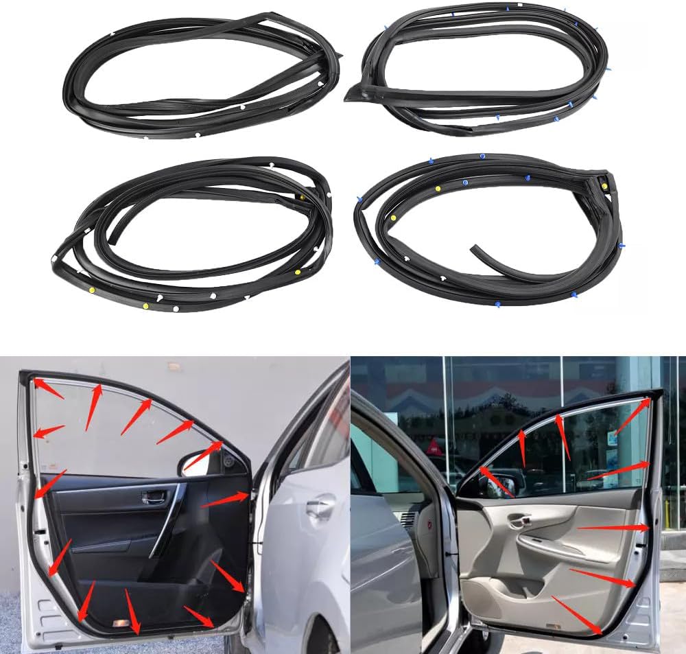 ya 10 9.16 baidi 4 x for Corolla 2007-2013 Front Rear Door Weatherstrip Rubber Circle