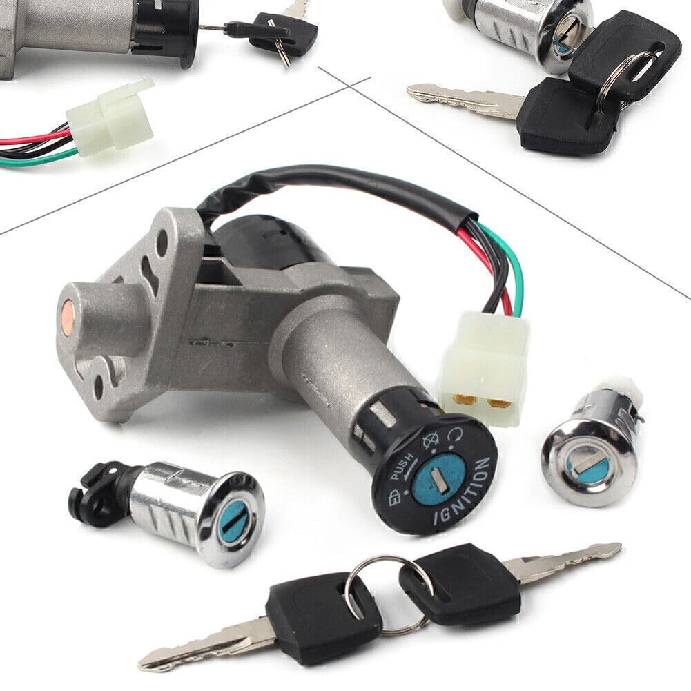 ya 9 10.24 GY6 50CC Ignition Switch Key Lock Gas Tank Cap Set fits Scooter Moped TAOTA