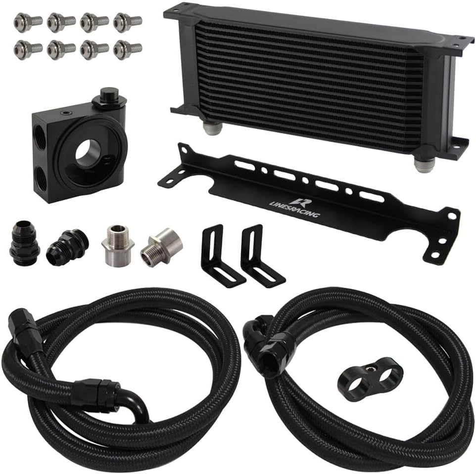 ya 12 10.8 baidi Universal 16 Row Thermostatic Oil Cooler Kit British Type+Mounting Brackets Kit