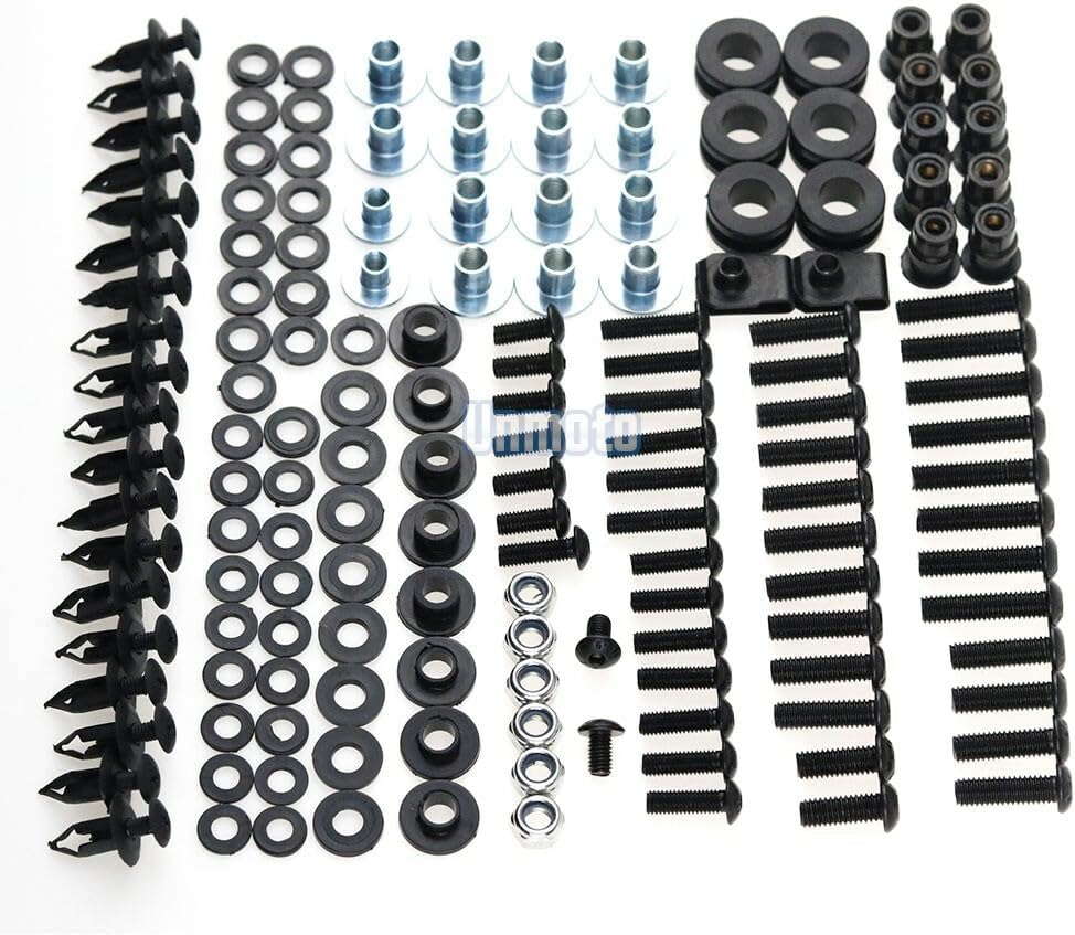 ya 23 10.7 baidi Black Fairing Bolt Kit body screws Clips for Yamaha YZF R1 2009-2010