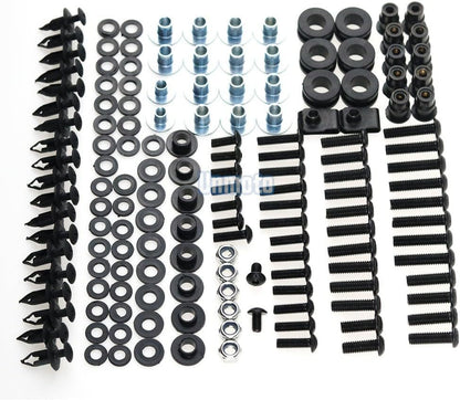 ya 23 10.7 baidi Black Fairing Bolt Kit body screws Clips for Yamaha YZF R1 2009-2010