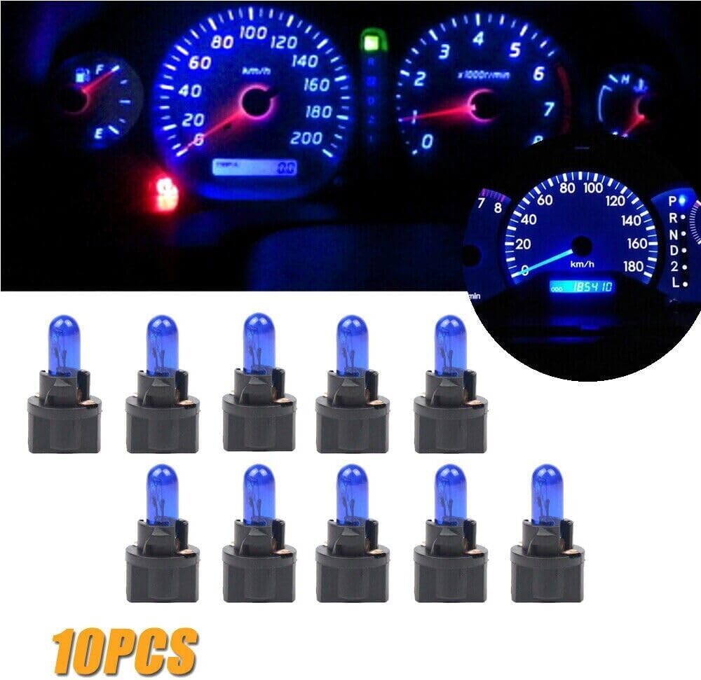 ya 4 8.8 10 Pack Blue T5 SMD Car LED Dashboard Instrument Interior Light Bulbs Accessories 