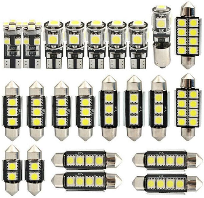 ya 4 8.14 23 Pack LED White Car Bulbs Interior Map Dome Trunk License Plate Light Kit @