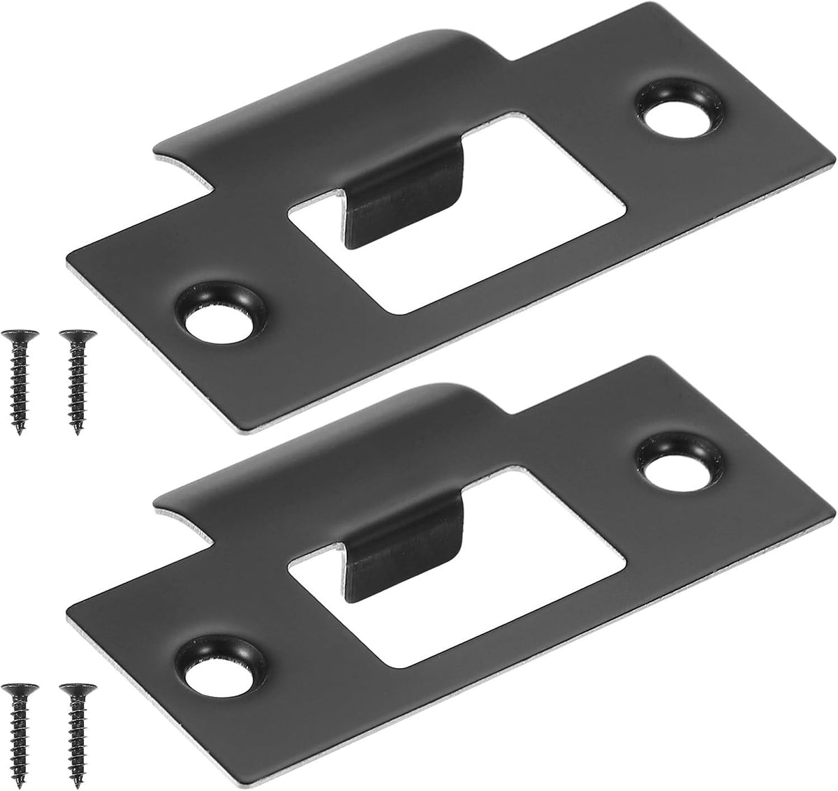 ya 26 10.21 baidi 2Pcs Door Strike Plate 2-3/4 x 1-9/16, Universal Latch T Strike, Black