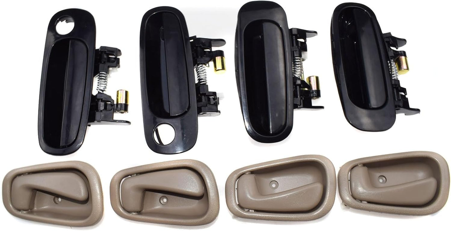 ya 5 8.10 Black Outdoor Beige Interior Door Handle for Toyota for Corolla 1998-2003 8 pcs