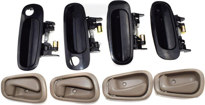 ya 5 8.10 Black Outdoor Beige Interior Door Handle for Toyota for Corolla 1998-2003 8 pcs