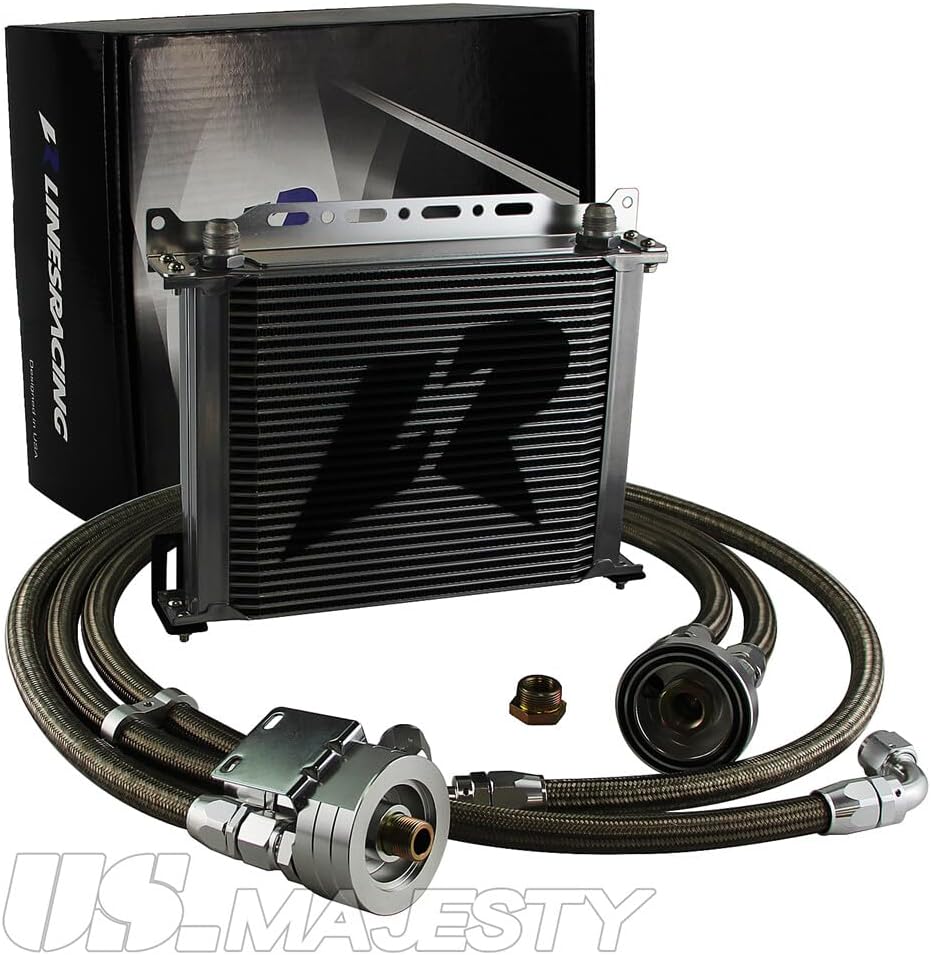 ya 12 10.8 baidi LR 30 Row AN10 Oil cooler w/Bracket+Filter Relocation Adapter Hose Kit Silver