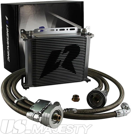 ya 12 10.8 baidi LR 30 Row AN10 Oil cooler w/Bracket+Filter Relocation Adapter Hose Kit Silver