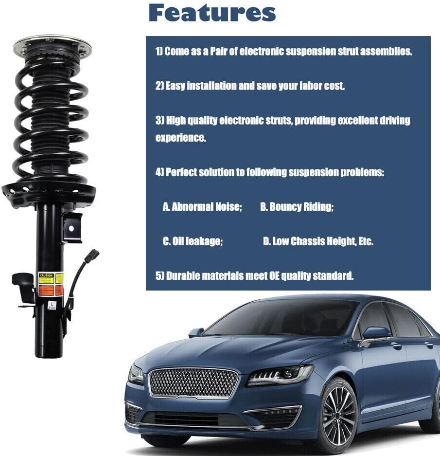 ya 12 10.8 baidi 2X Fit for Range Rover Evoque 2012-2019 FRONT Shock Absorber Struts w/Electric