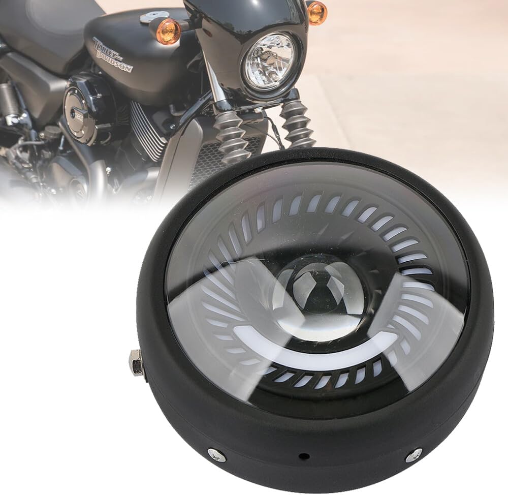 ya 4 8.14 For Cafe Racer Bobber Motorcycle 6.5 Inch Headlight Spiral White Side Mount Bracket 