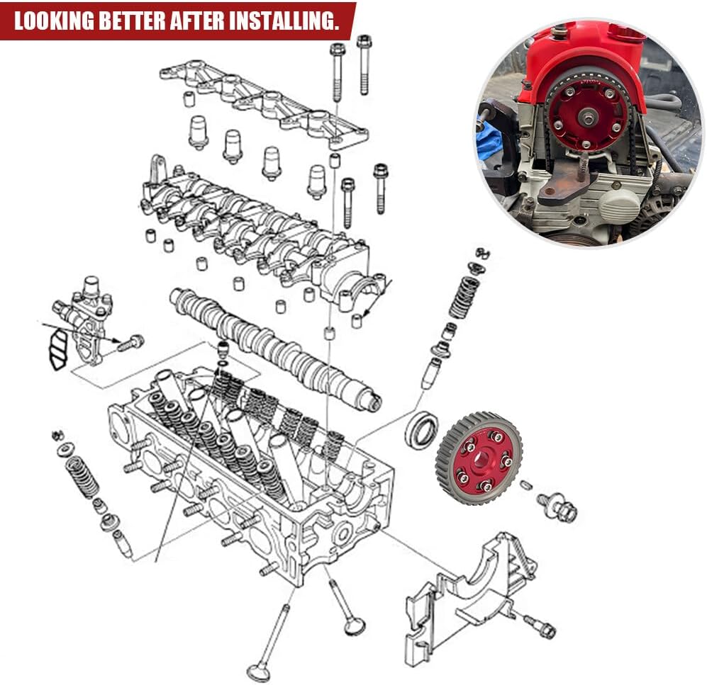 ya 12 10.8 baidi Adjustable Cam Gear for Honda D-Series Engines D15B7 D16A6 D16Z6 D15 D16 SOHC