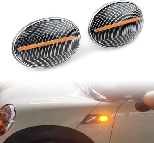 ya 4 8.8 2 Pieces Dynamic Clear LED Side Marker Signal Lights for Mini Cooper R55 R56 R57 R58